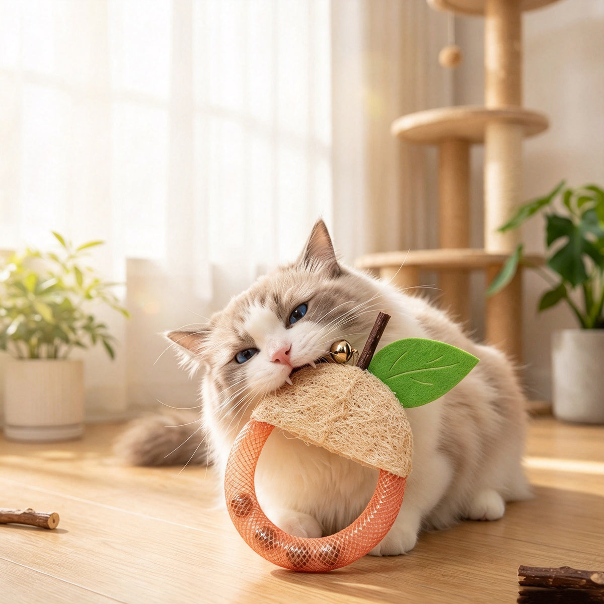 Natural Loofah Pet Toy – Eco-Friendly, Chew Toys Biodegradable & Non-Toxic Chew Toy for Dogs & Cats