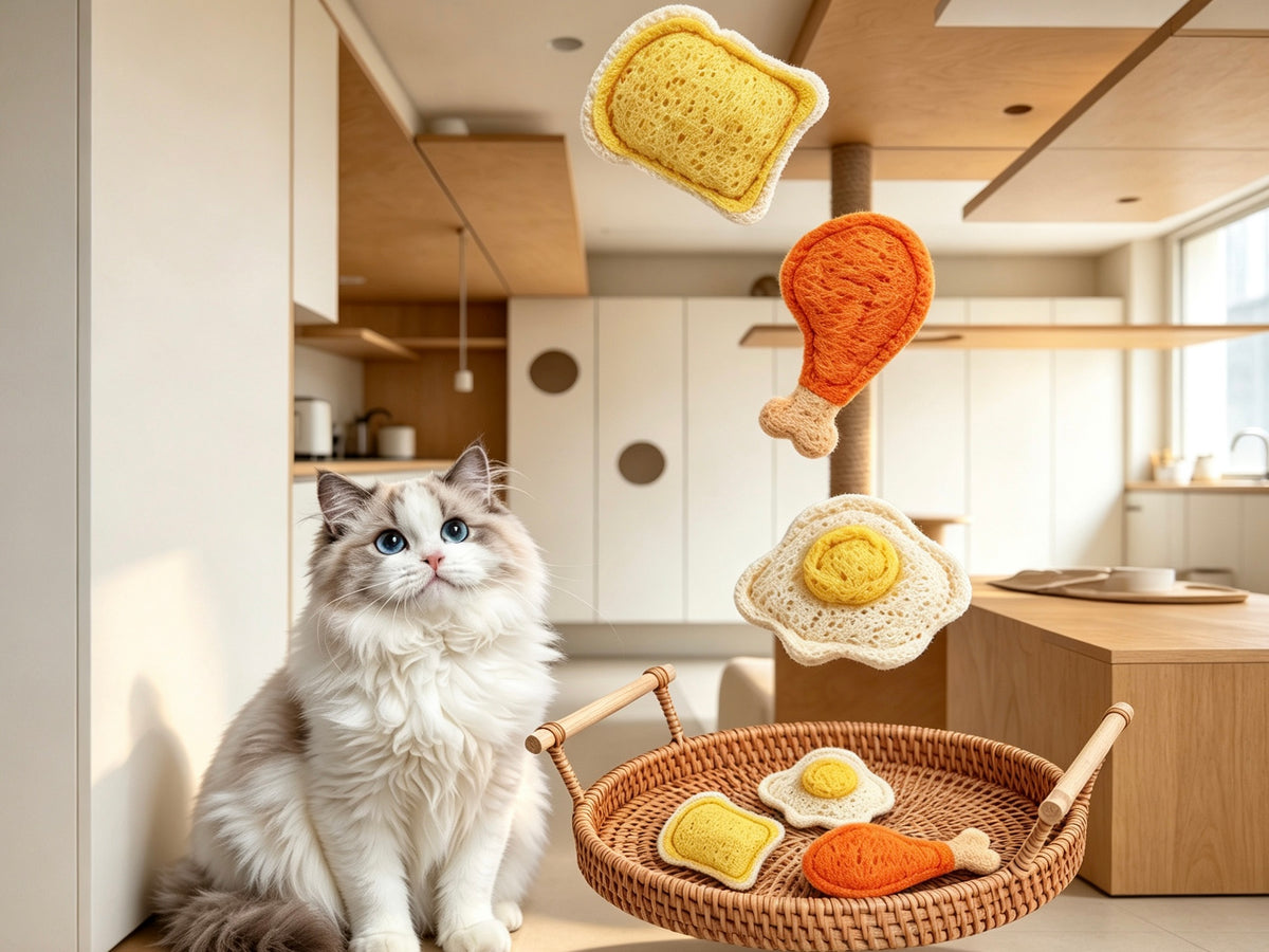 Natural Loofah Pet Toy – Eco-Friendly, Chew Toys Biodegradable & Non-Toxic Chew Toy for Dogs & Cats