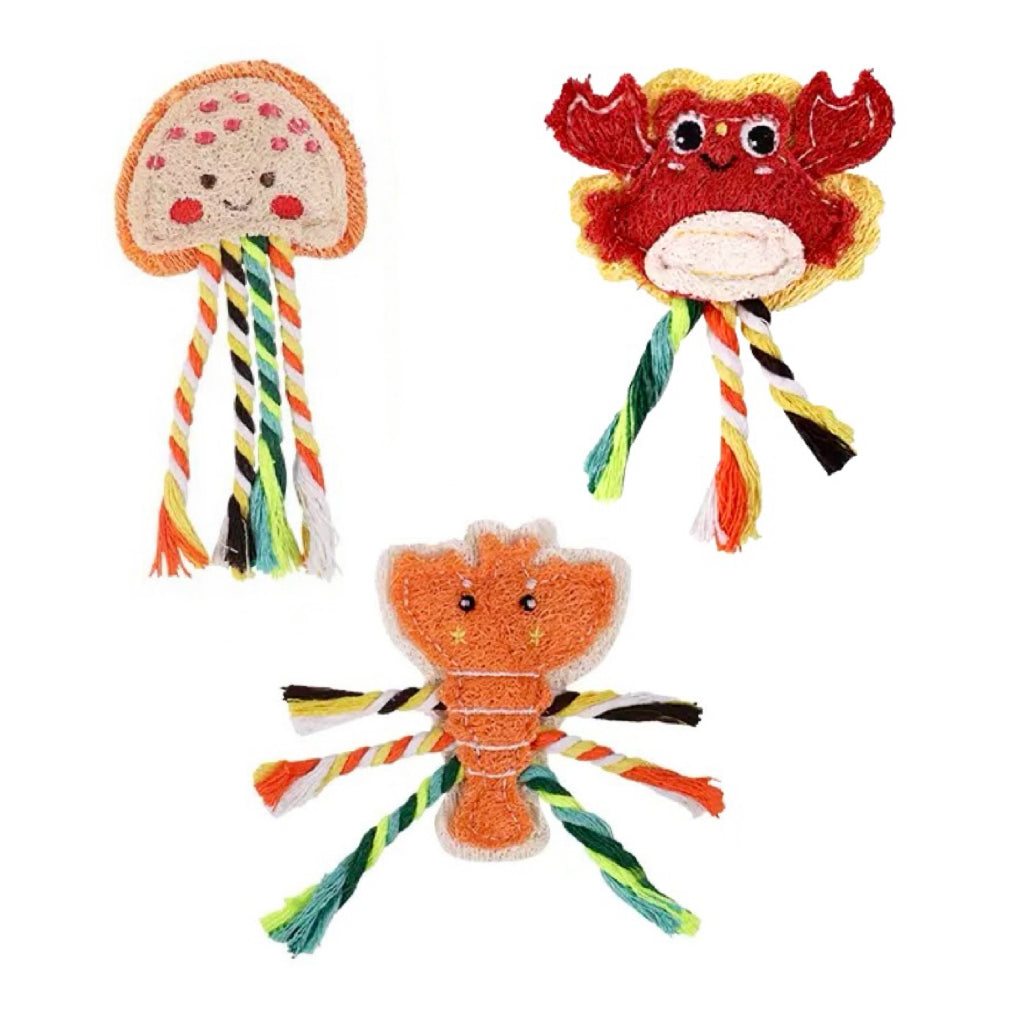 Natural Loofah Pet Toy – Eco-Friendly, Chew Toys Biodegradable & Non-Toxic Chew Toy for Dogs & Cats（副本）
